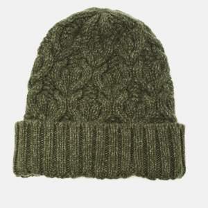 مملوكة مسبقًا Loro Piana Green Baby Cashmere Knit Penhill Beanie Hat