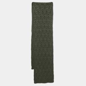 Loro Piana Green Baby Cashmere Knit Penhill Scarf