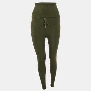 Loro Piana Green Wool Knit Diavolezza Leggings S