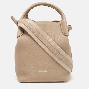 Loro Piana Light Beige Leather Small Bale Shoulder Bag