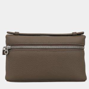 Loro Piana Warm Mastic Calfskin Leather Extra Pocket Mini Pouch Bag