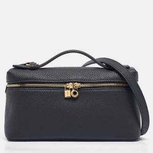 Loro Piana Navy Blue Leather Extra Pocket L19 Pouch