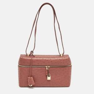Loro Piana Brown Ostrich L27 Extra Bag