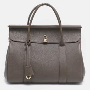 Loro Piana Dark Chocolate Liquorice Leather Loom L32 Bag