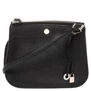 Loro Piana Black Leather Milky Way Odessa Crossbody Bag