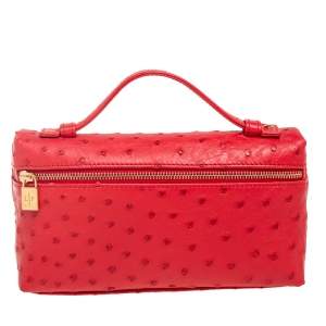 Loro Piana Red Ostrich L19 Pouch
