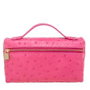 Loro Piana Pink Ostrich L19 Pouch