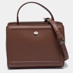 Loro Piana Brown Leather Cluisee Top Handle Bag