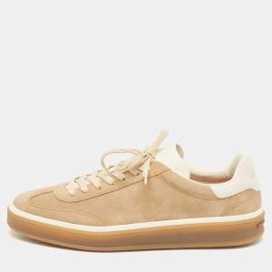 Loro Piana Beige Suede Tennis Walk Sneakers Size 40