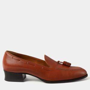 Pre Owned Loro Piana Serge Tassel 39 Glazed Honey Calfskin Loafer