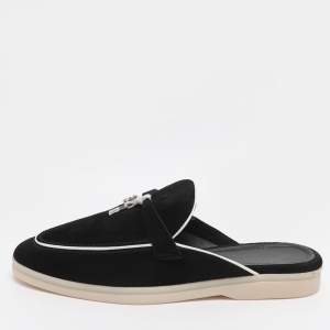 Pre Owned Loro Piana Summer Charms Walk Size 37 Black Suede Sandals