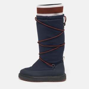 مملوكة مسبقًا Loro Piana  walk Size 37 Blue Fabric and Nylon Snow Boots