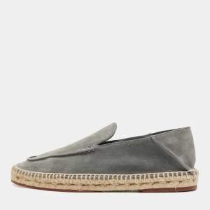 Loro Piana Grey Suede Espadrille Flats Size 39