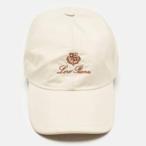 Loro Piano Cream Logo Embroidered Storm System Baseball Cap M 