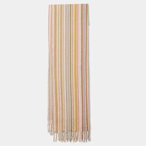 Loro Piana Pink Multicolor Striped Cashmere Scarf
