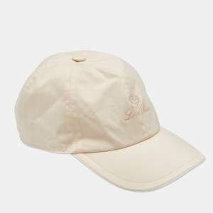 مملوكة مسبقًا Loro Piana Pink Logo Embroidered Synthetic Baseball Cap S