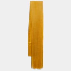 Loro Piana Yellow Ochre Cashmere Silk Scarf