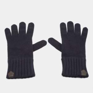 مملوكة مسبقًا Loro Piana Navy Blue Cashmere Adler Gloves M