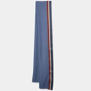 Loro Piana Midnight Blue Striped Cashmere & Silk Stole