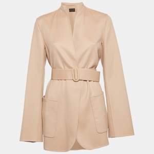 Loro Piana Brown Cashmere Open Front Jacket M
