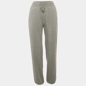 Pre Owned Loro Piana Grey Cashmere Knit joggers M