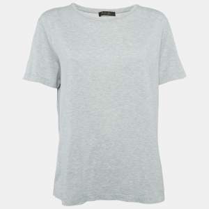 Loro Piana Grey Cotton Round Neck T-Shirt M