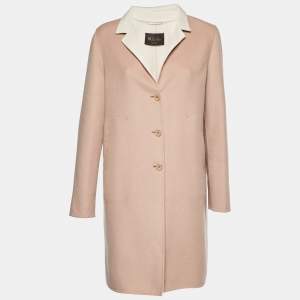 Pre Owned Loro Piana Pink Cashmere Single breasted Coat M