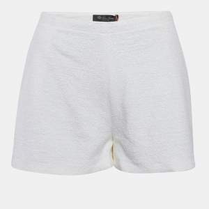 Loro Piana Ecru/White Terry Linen Blend Shorts M