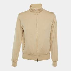 Loro Piana Beige Nylon & Cashmere Reversible Storm System Bomber Jacket XS