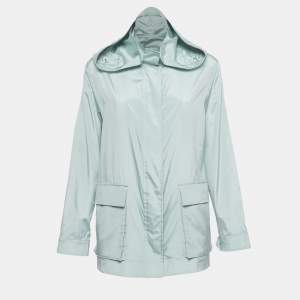 Pre Owned Loro Piana Light Blue Silk Voyager Jacket S