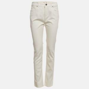 Pre Owned Loro Piana Off White Denim Skinny Fit Jeans M Waist 32"