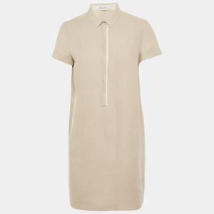 Pre Owned Loro Piana Beige Linen Shift Dress M