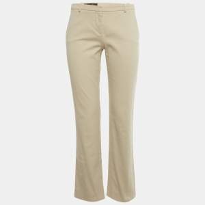 Pre Owned Loro Piana Beige Gabardine Formal Trousers S