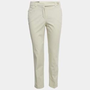 Pre Owned Loro Piana Beige Stretch Gabardine Formal Trousers S