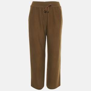 مملوكة مسبقًا Loro Piana Brown Cashmere Knit Wide-Leg Trousers S