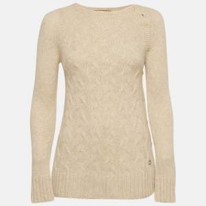 Pre Owned Loro Piana Beige Cashmere Knit Sweater S