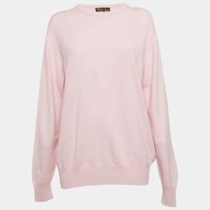 مملوكة مسبقًا Loro Piana Pink Knitted Sweaters XL