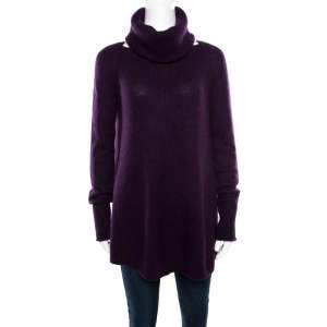 Loro Piana Purple Cashmere Sweater and Infinity Scarf Set S