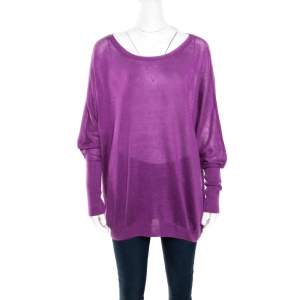 Loro Piana Purple Linen and Silk Sweater M