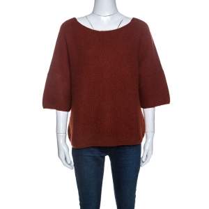 Loro Piana Cinnamon Brown Cashmere Knit Sweater S