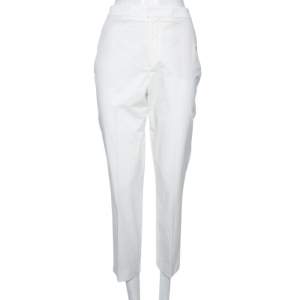Pre Owned Loro Piana White Cotton Straight Pants M