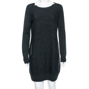 Loro Piana Charcoal Grey Cashmere Knit Sweater Dress M