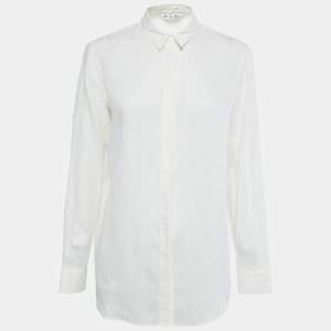 Loro Piana White Linen Button Front Shirt M