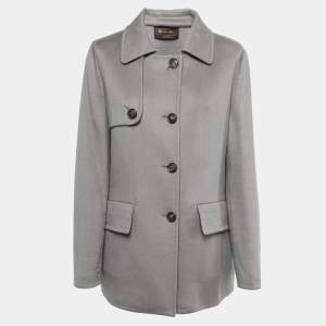 Loro Piana Grey Cashmere Coat L