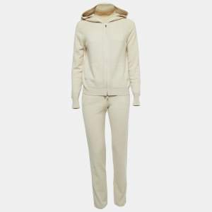 Loro Piana Beige Cashmere Sweatshirt Joggers Set S
