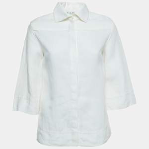 Loro Piana Ivory White Linen Shirt S