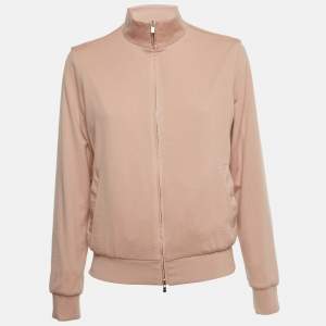 Pre Owned Loro Piana Pink WindJersey Green Storm System Reversible Jacket S