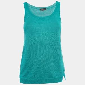 Pre Owned Loro Piana Green Linen Blend Tank Top S