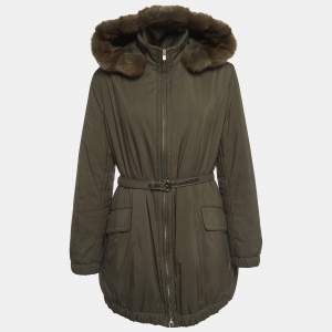Loro Piana Brown Nylon Storm System Parka Jacket M