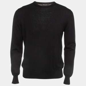 Loro Piana Black Cashmere Round Neck Sweater L